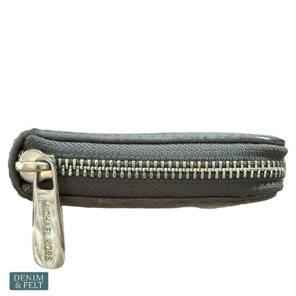 Michael Kors Grey Leather Continental Zip Around Long Wallet Clutch Purse - Picture 3 of 13